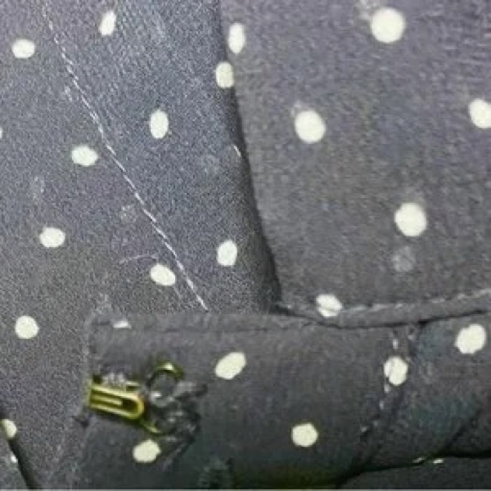 Sleeveless Navy Polka Dot Tie-Neck Blouse - Picture 3 of 3